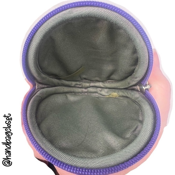 Coach Ultra Violet Purple Round Coin Bag Wristlet in Hangtag Motif Rare - Picture 6 of 9